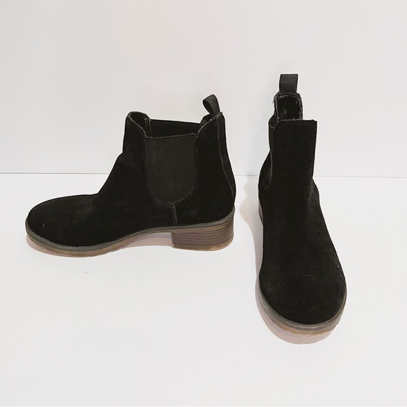 Kensie Suede Leather Chelsea Ankle Boot Womens 7 Black Casual Moto Slip on Shoe - Picture 2 of 10